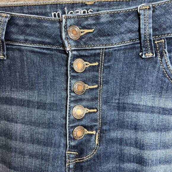 Maurices Jeans Women Size L Blue Skinny High Rise Button Fly Stretch Curvy - Picture 1 of 16